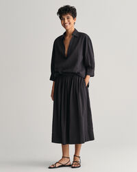 Randig dra-på-kjol i bäckebölja