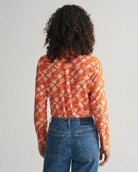 Regular fit skjorta i bomull och silke med G-mönster