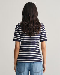 Randig pikétröja med GANT-sköld