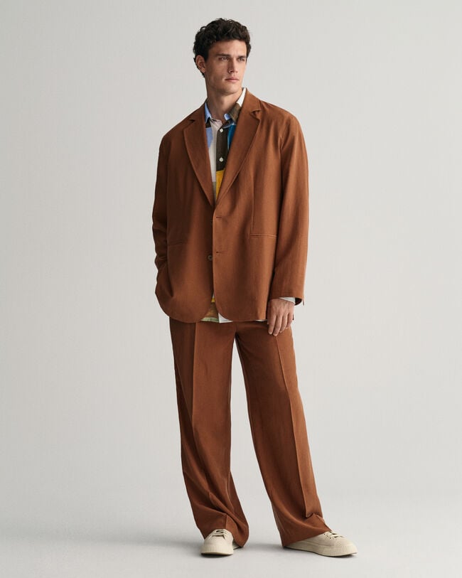 Relaxed fit kostymkavaj i silke