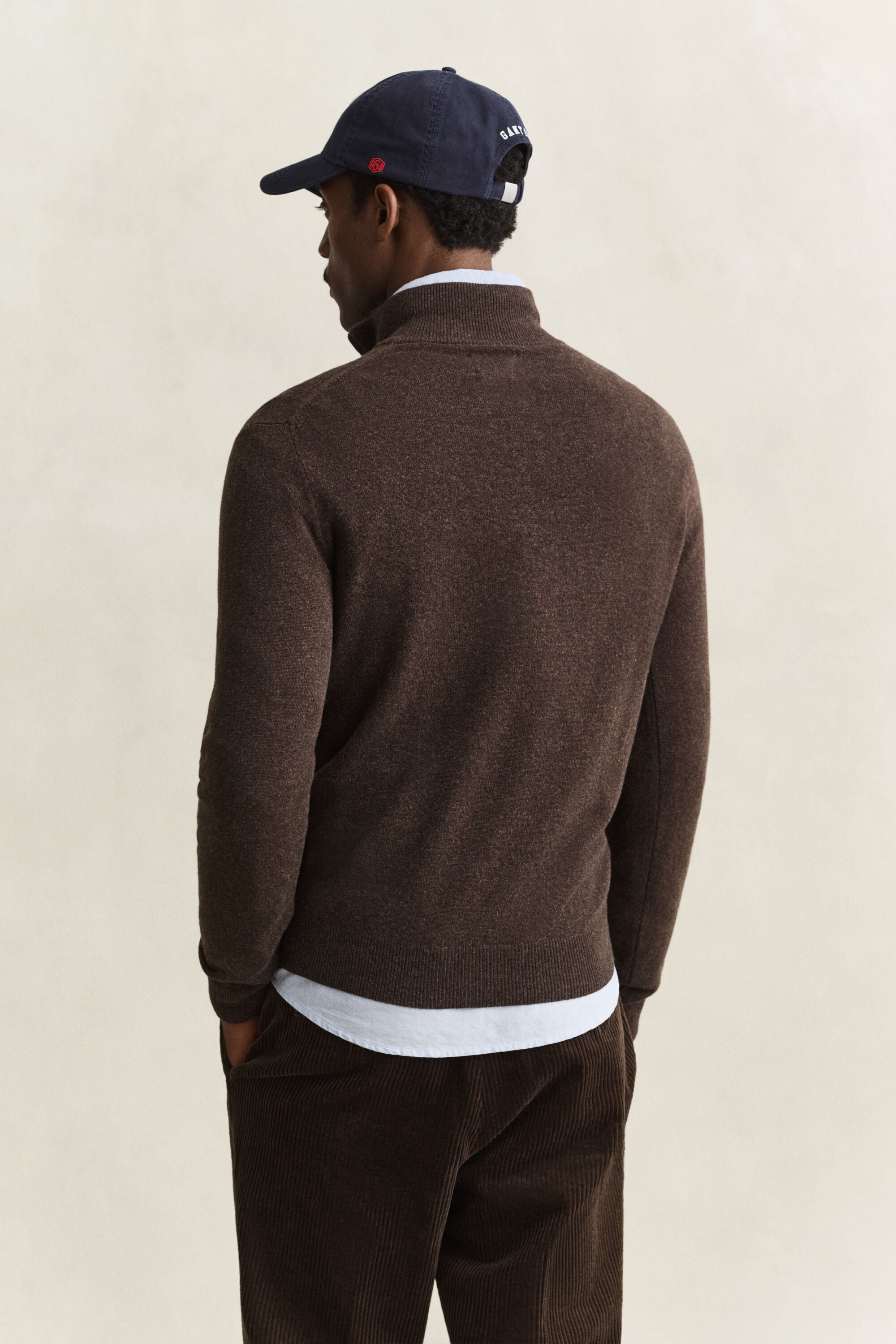 Tröja i lammull med half-zip