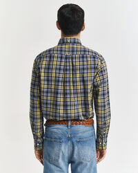 Regular fit rutig poplinskjorta