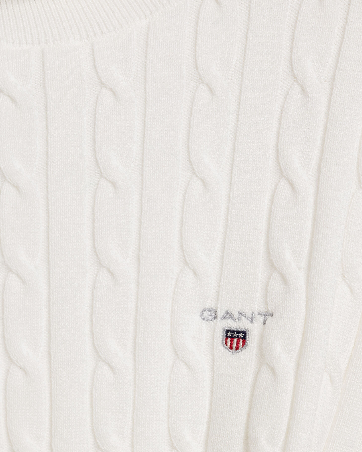 Kabelstickad polotröja i bomullsstretch