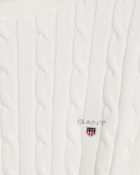 Kabelstickad polotröja i bomullsstretch