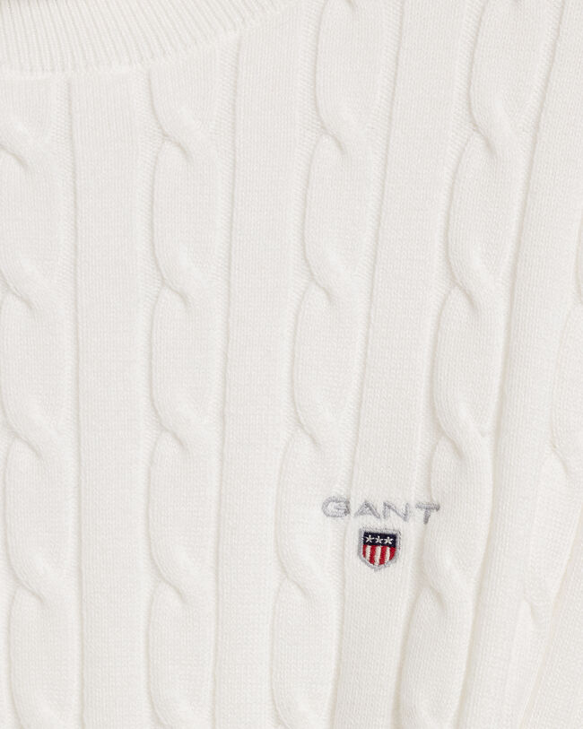 Kabelstickad polotröja i bomullsstretch