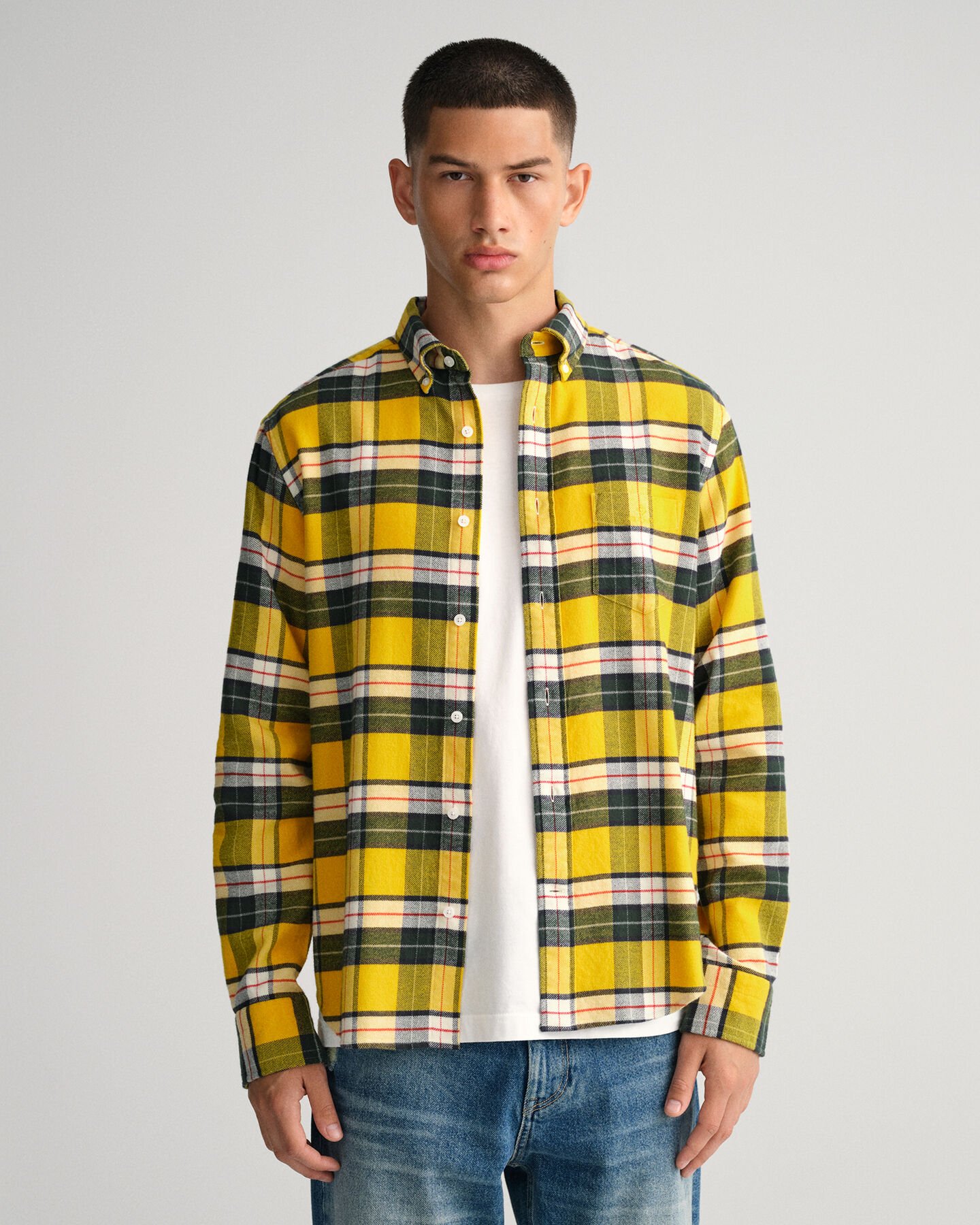 Regular fit rutig flanellskjorta