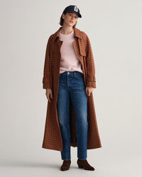 Ribbstickad crew neck tr&ouml;ja i ull