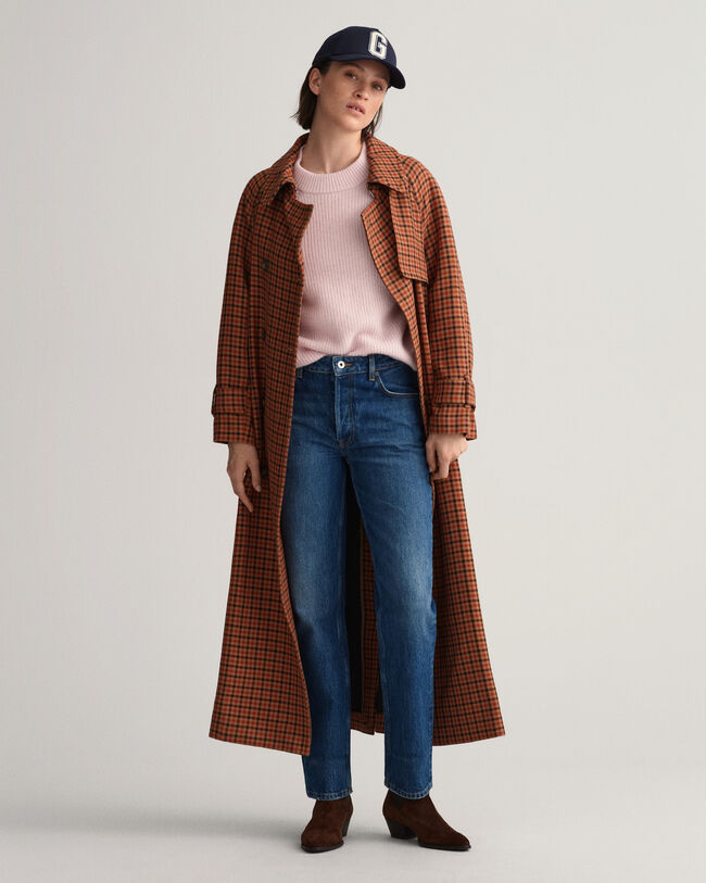 Ribbstickad crew neck tr&ouml;ja i ull