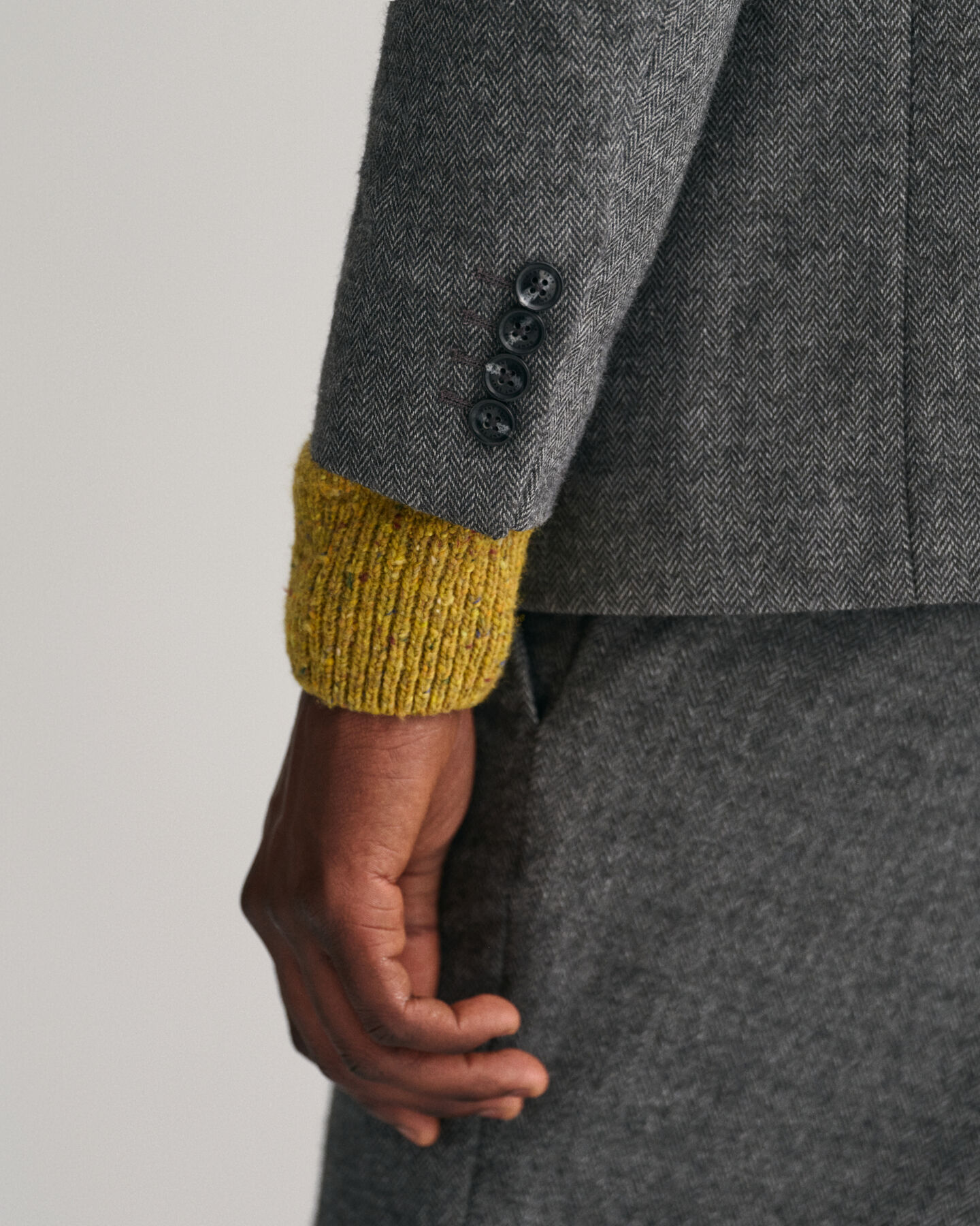 Fiskbensmönstrad kostymkavaj