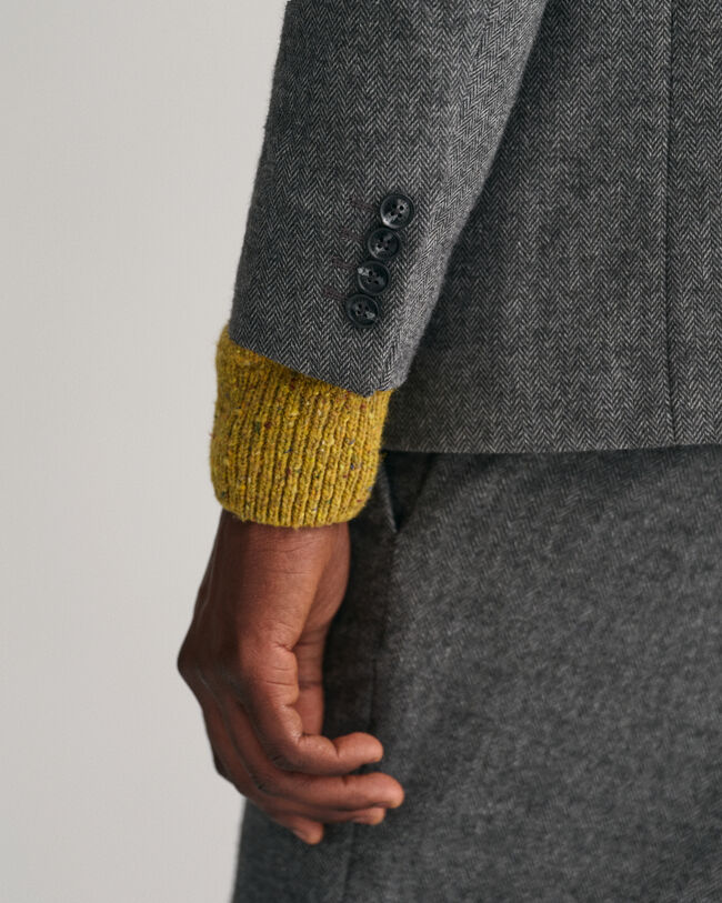 Fiskbensmönstrad kostymkavaj