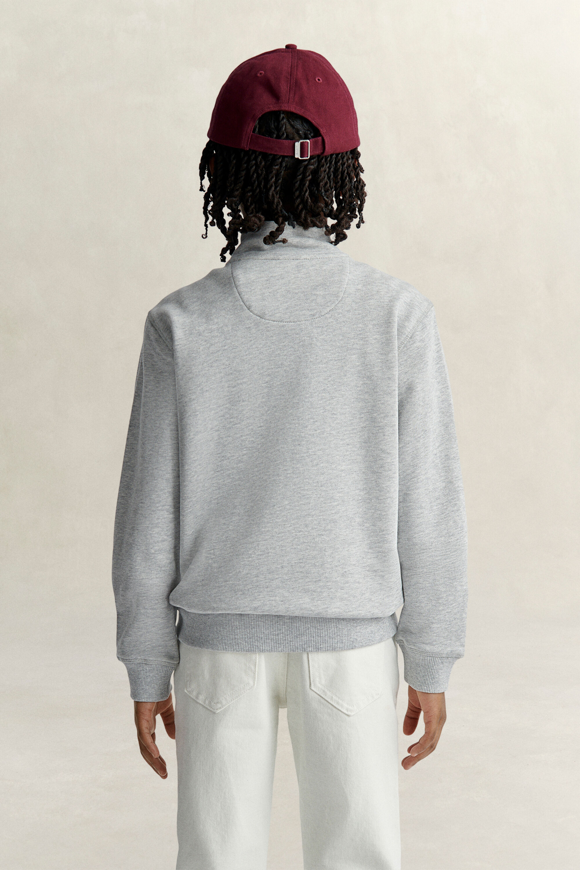 Teen Boys sweatshirt med half-zip och sköldemblem