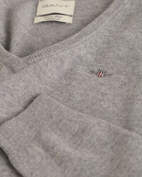 V-ringad tr&ouml;ja i extra fin lammull