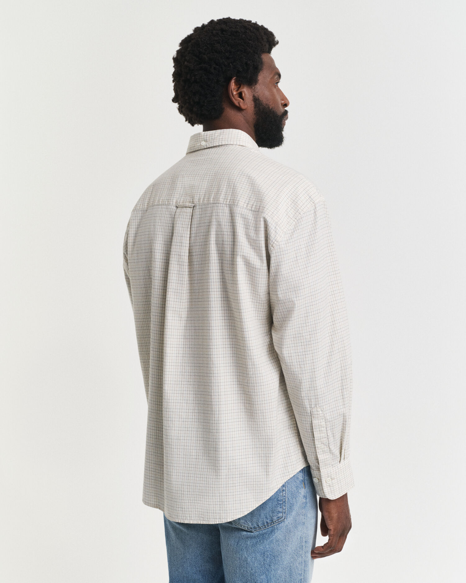 Oversized fit lyxig rutig oxfordskjorta