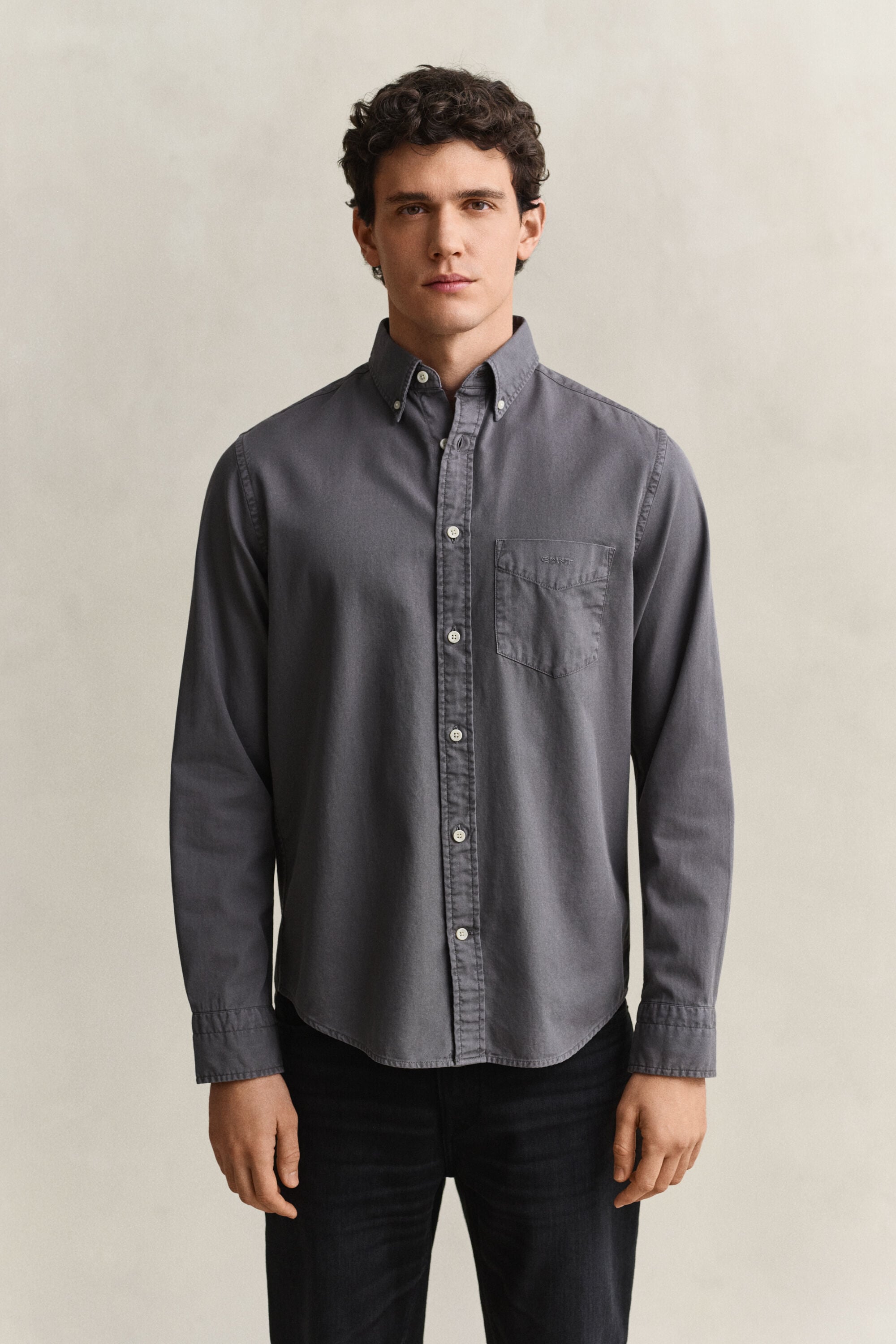 Regular fit twillskjorta