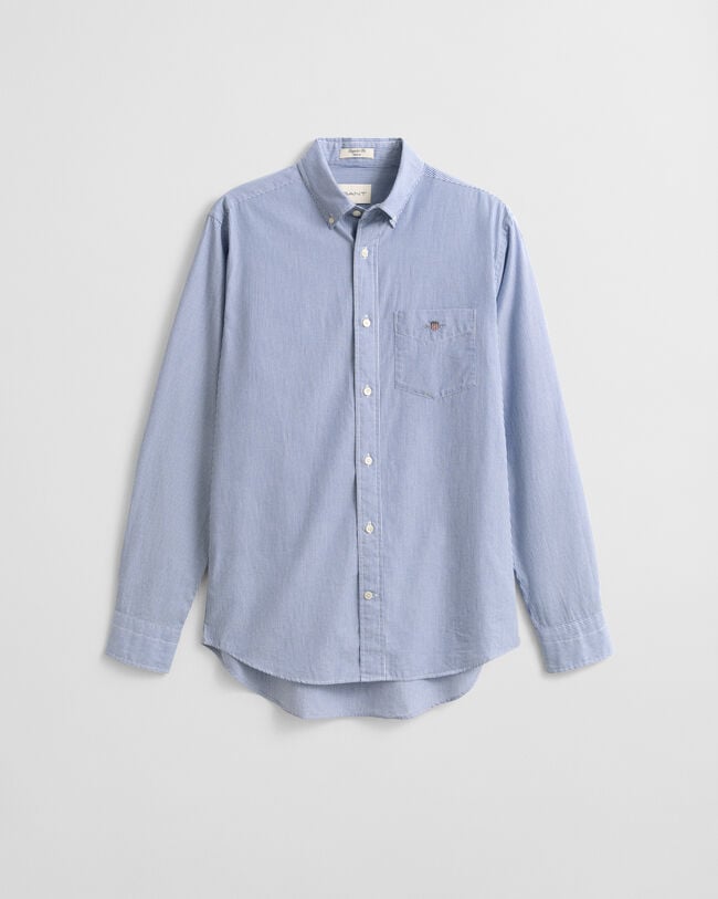 Regular fit klassisk randig poplinskjorta