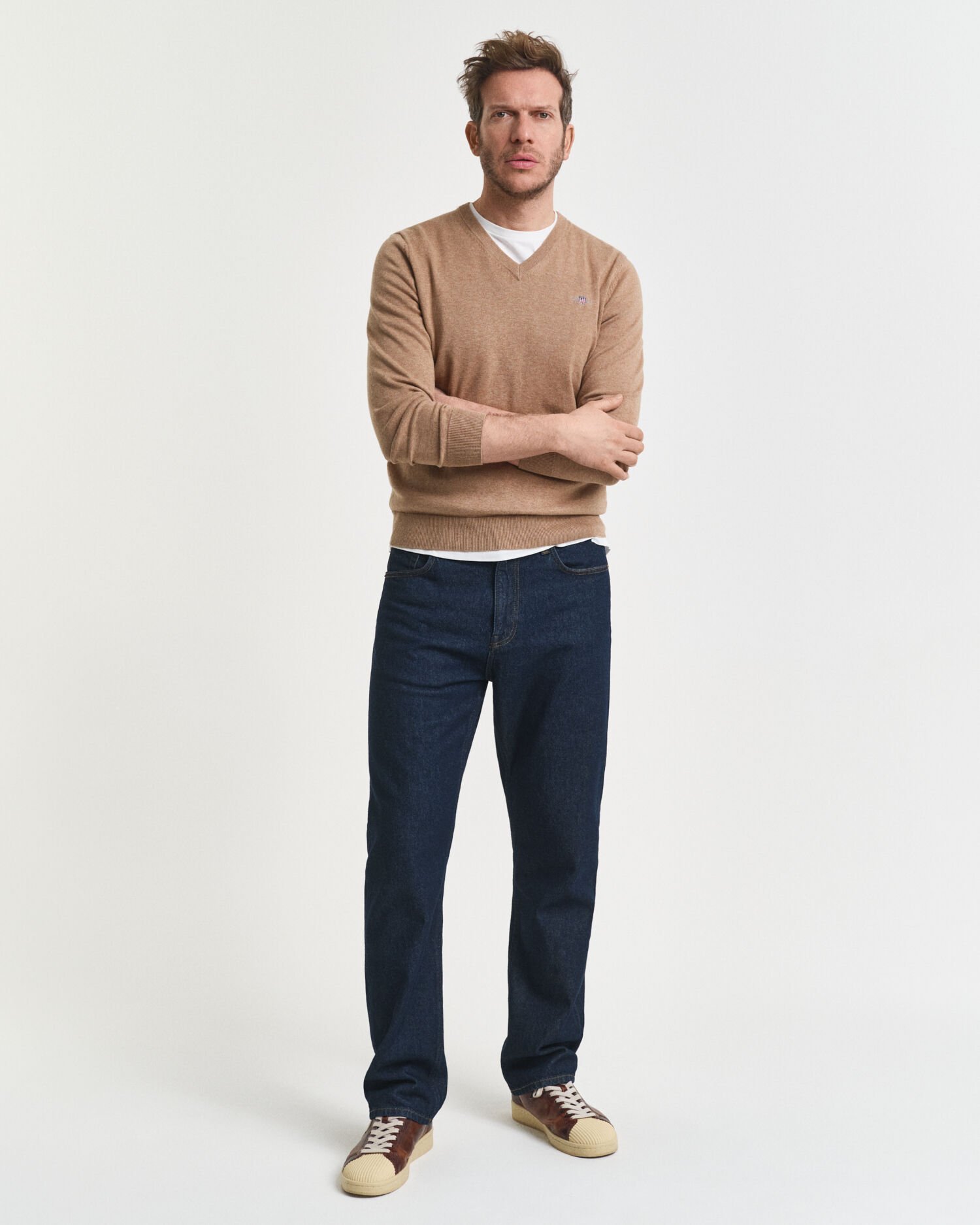 Klassisk V-ringad bomullströja