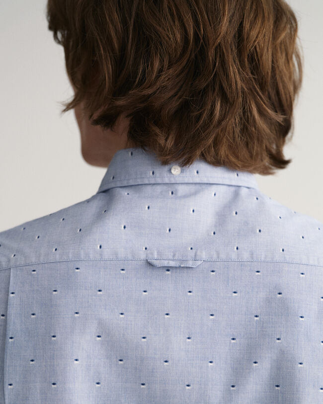 Slim fit prickig dobbyskjorta