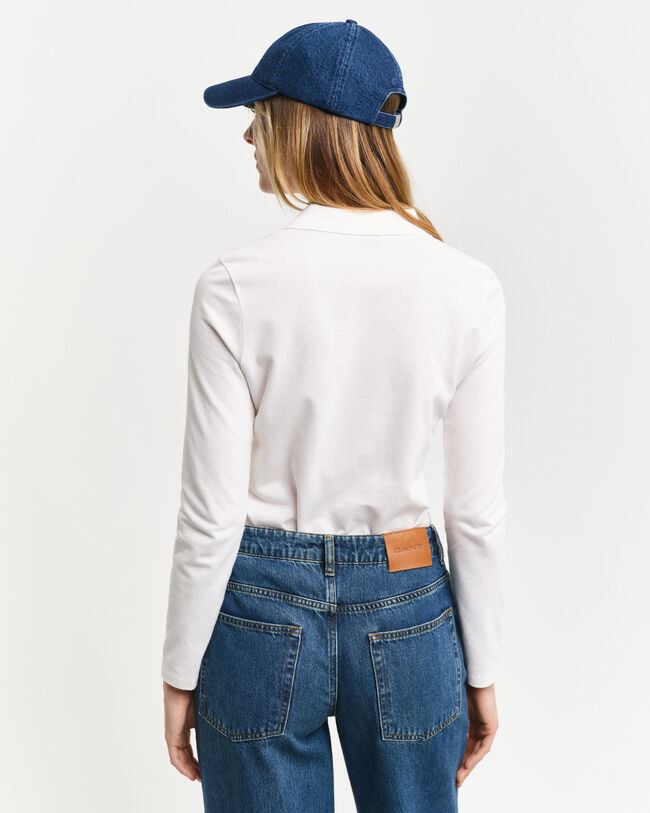 Långärmad pikétröja med sköld