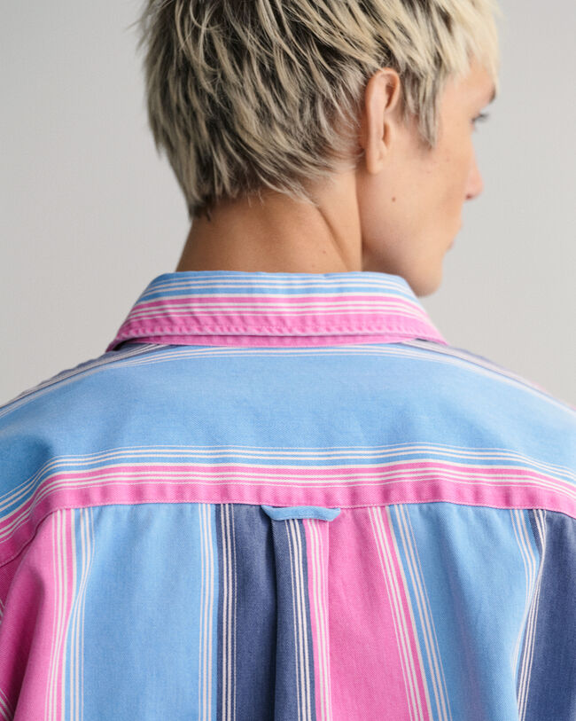 Relaxed fit randig twillskjorta