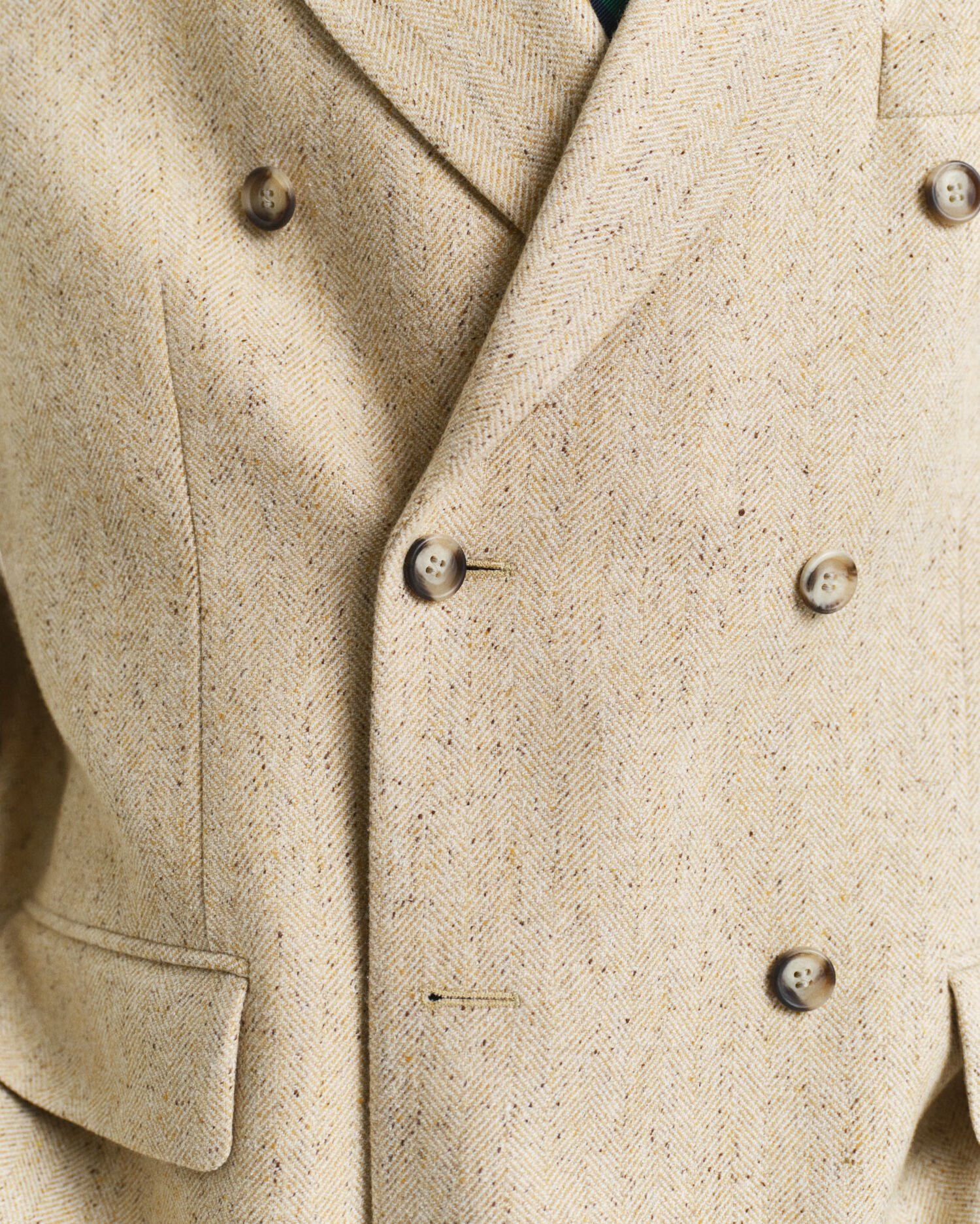 Relaxed fit kostymkavaj med fiskbensmönster