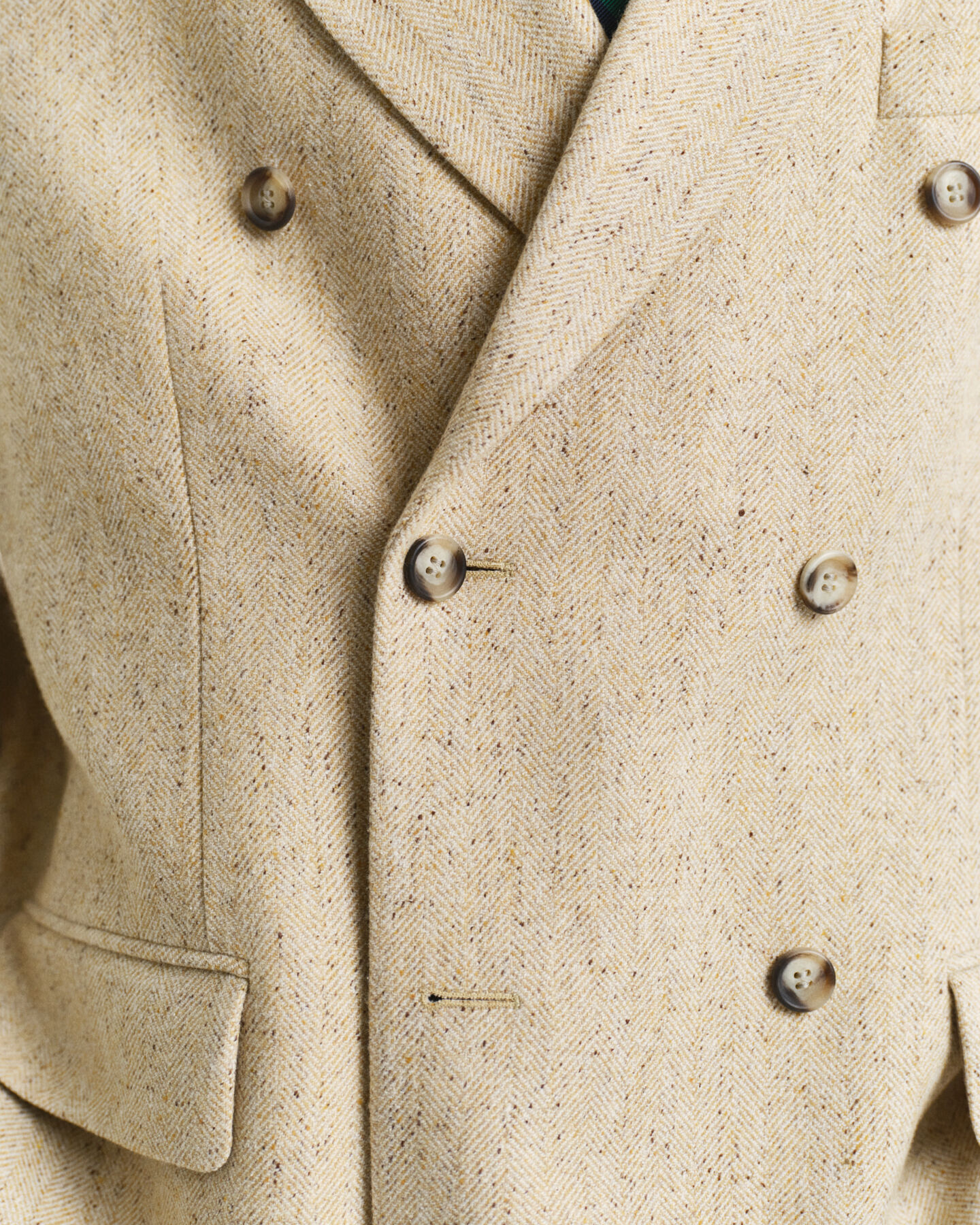 Relaxed fit kostymkavaj med fiskbensmönster