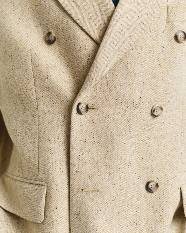 Relaxed fit kostymkavaj med fiskbensmönster