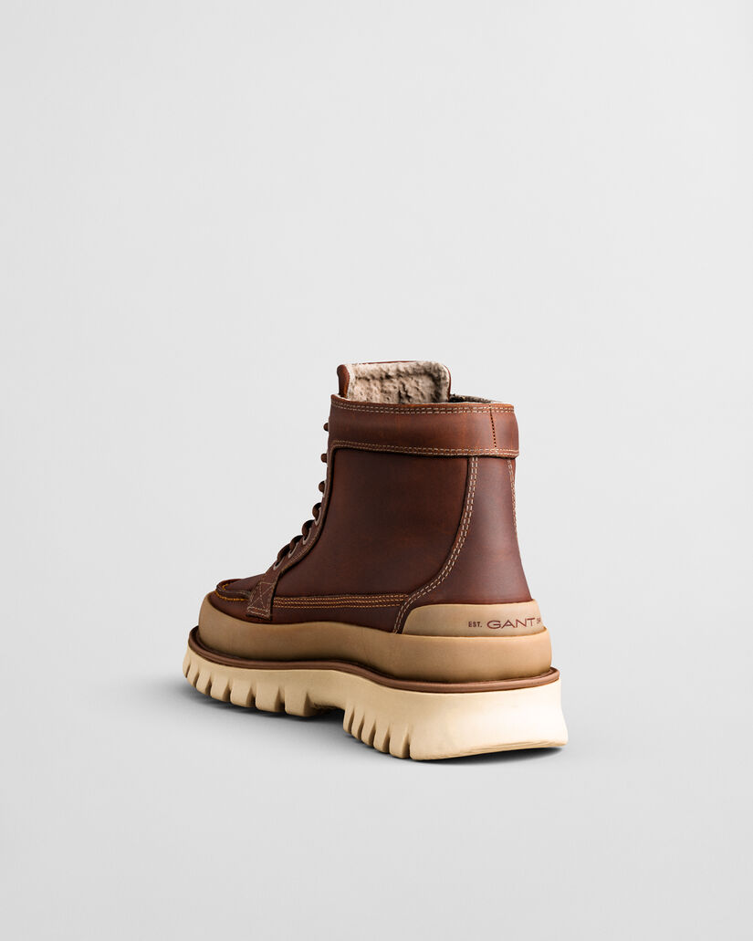 Nebrada medelhöga läderboots