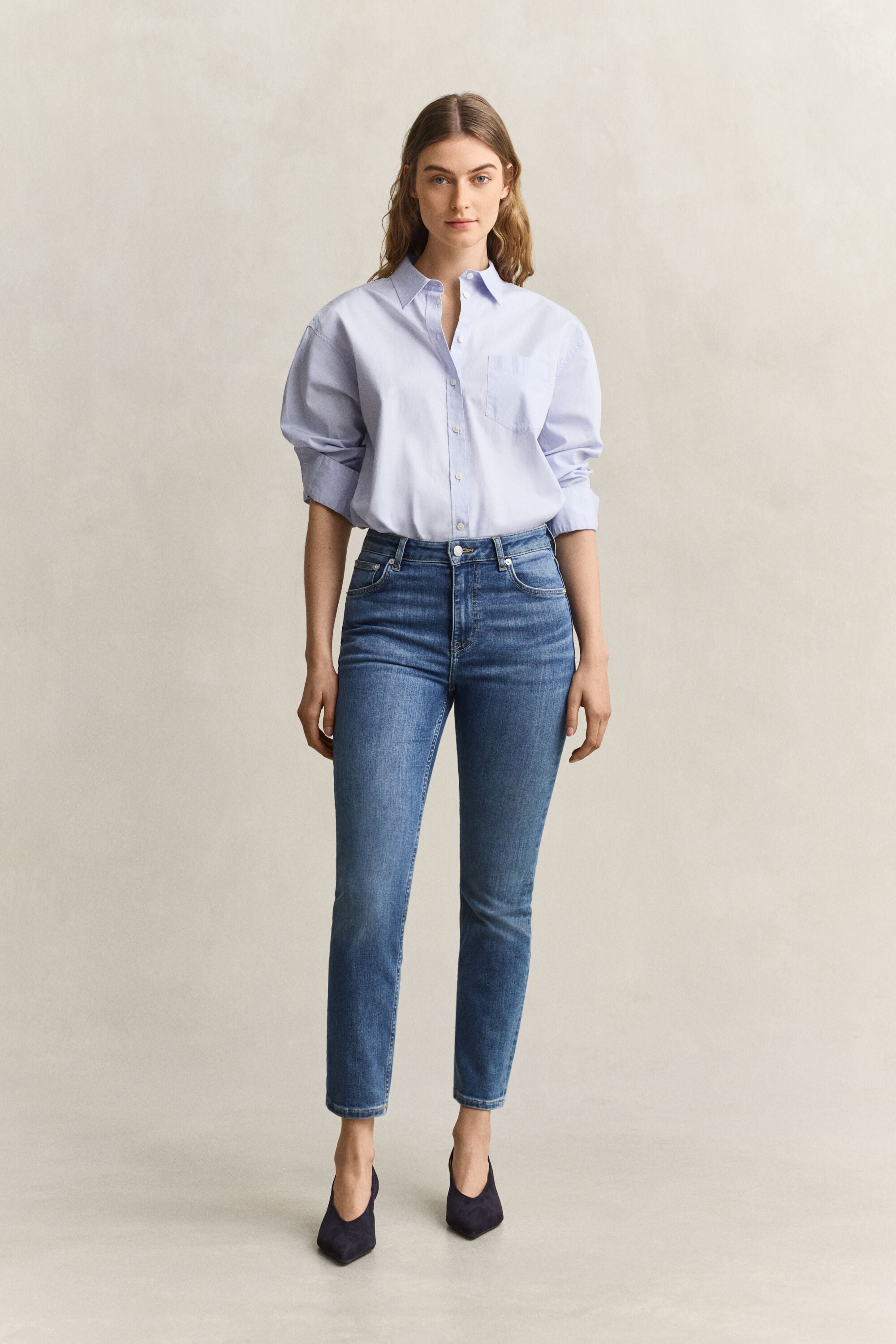 Korta stretchjeans