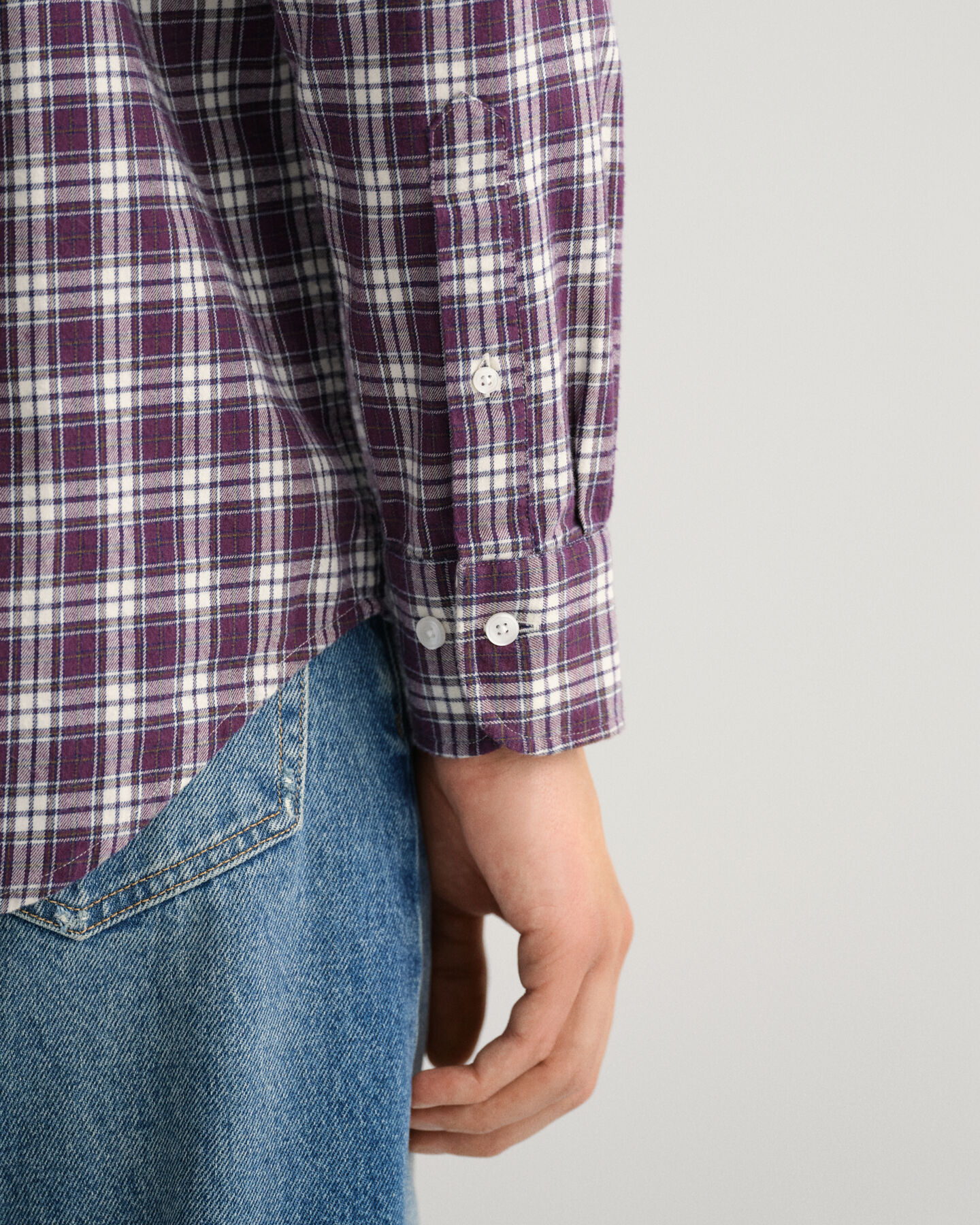 Regular fit rutig flanellskjorta