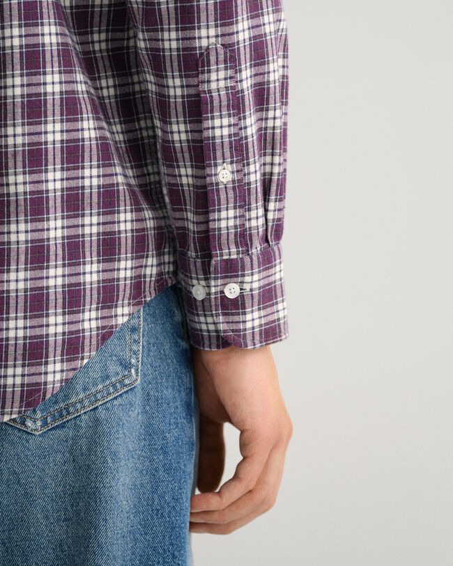 Regular fit rutig flanellskjorta