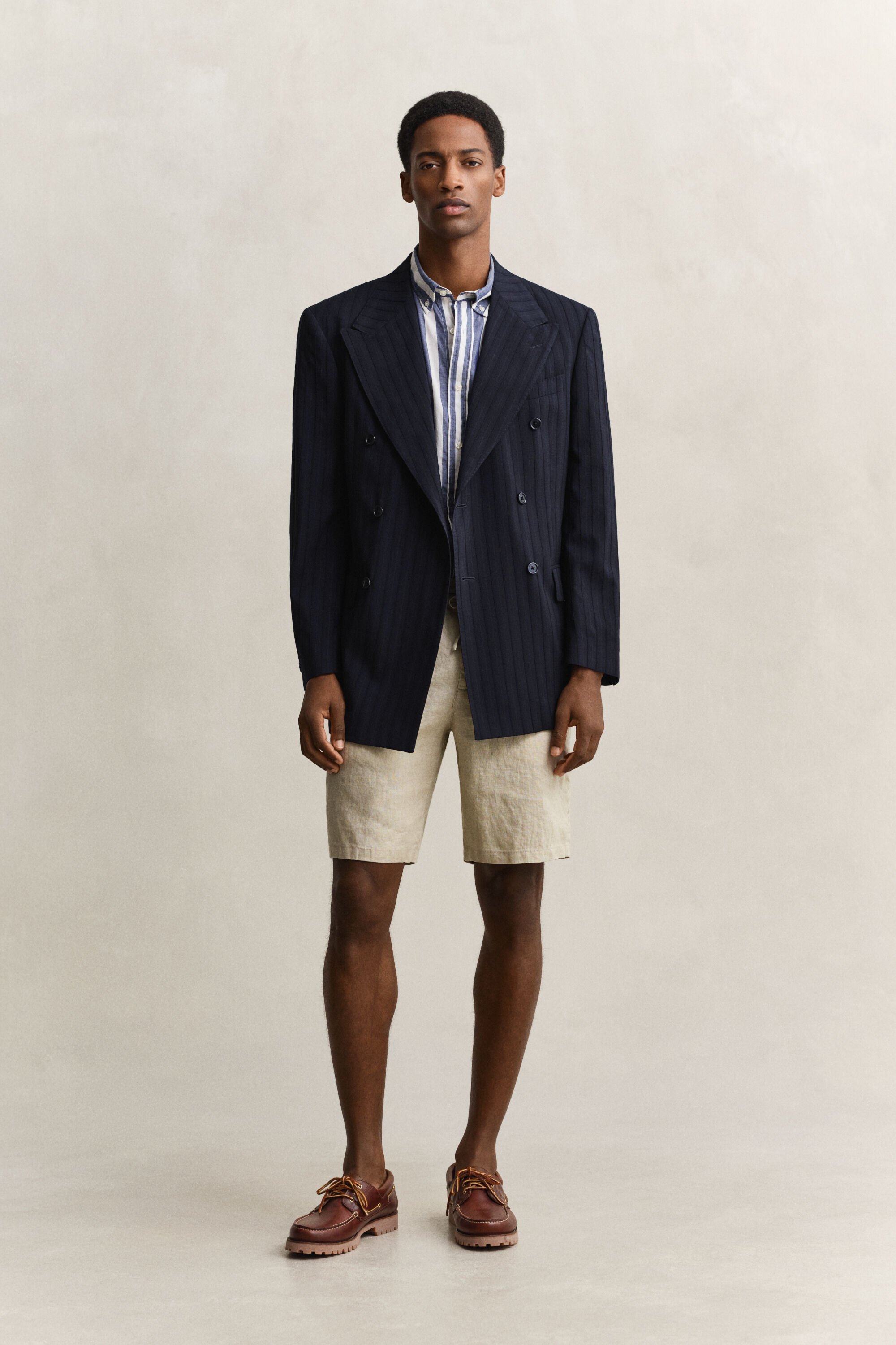 Randig skjorta i bomullsvoile