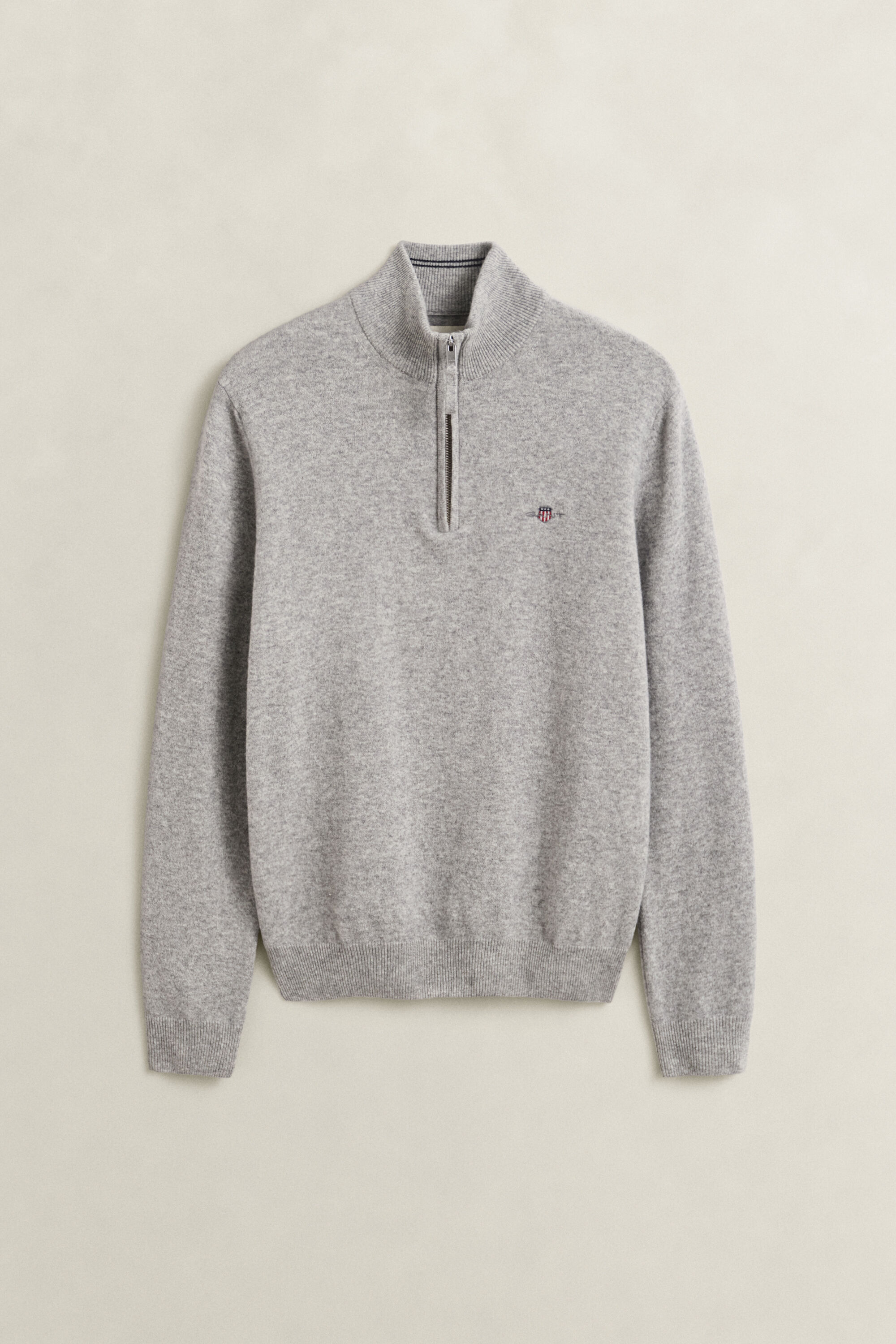 Tröja i lammull med half-zip