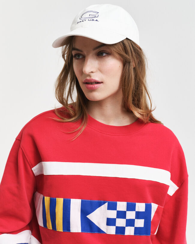 Rundhalsad sweatshirt med paneler