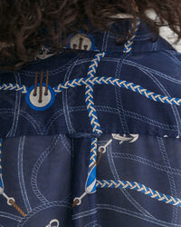 Relaxed fit Sailing Print blus i bomull och silke