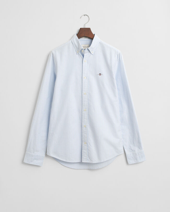 Slim fit klassisk randig oxfordskjorta