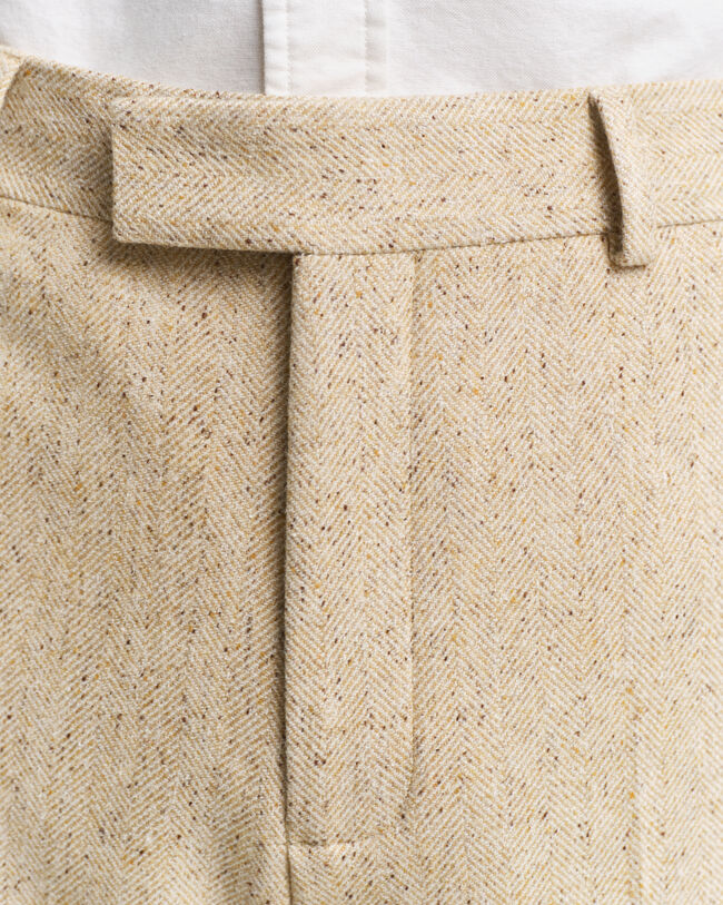 Relaxed fit kostymbyxor med fiskbensmönster