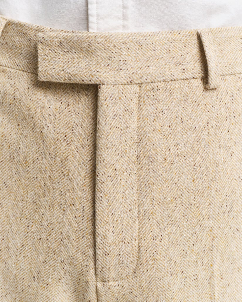 Relaxed fit kostymbyxor med fiskbensm&ouml;nster