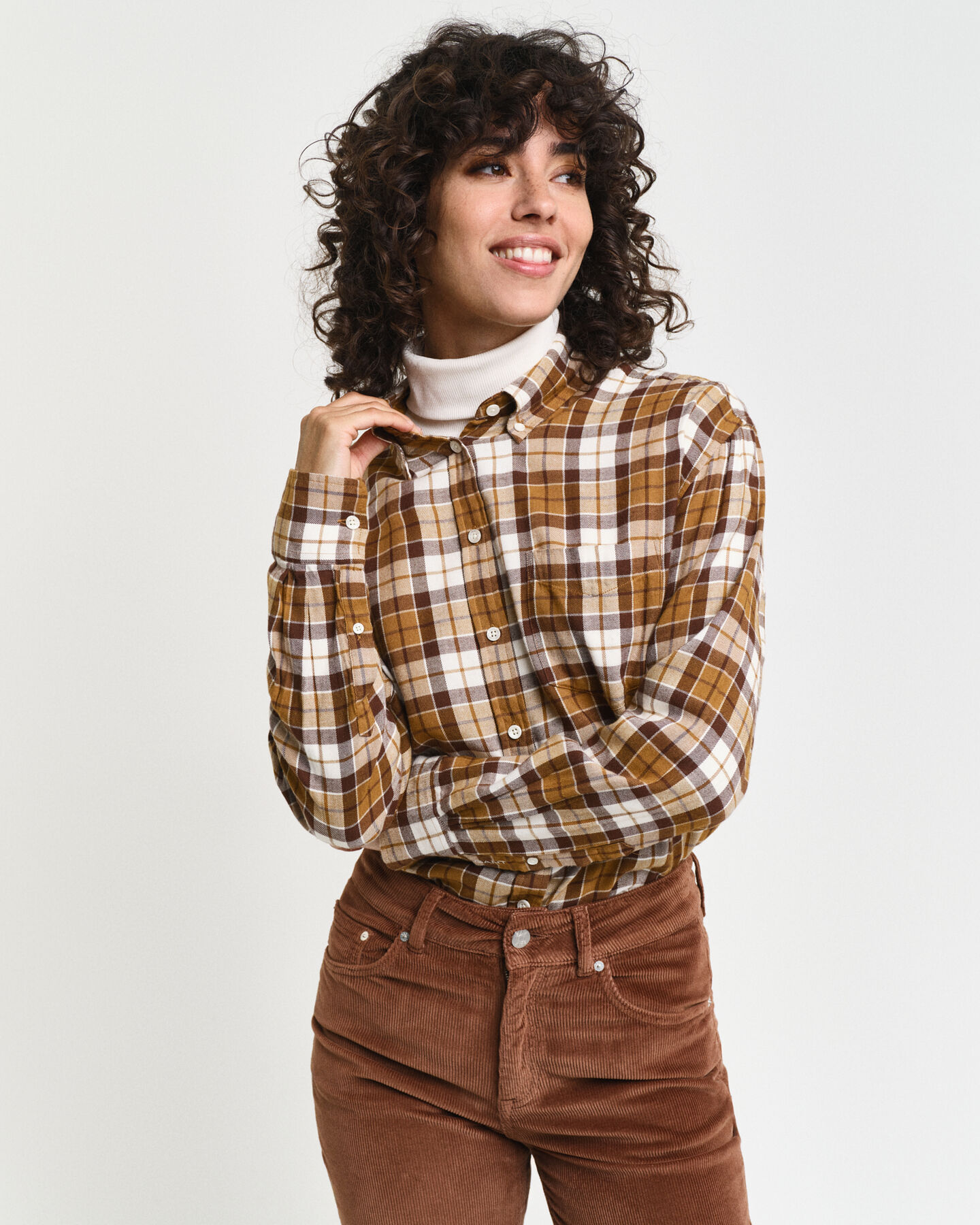 Relaxed fit rutig flanellskjorta