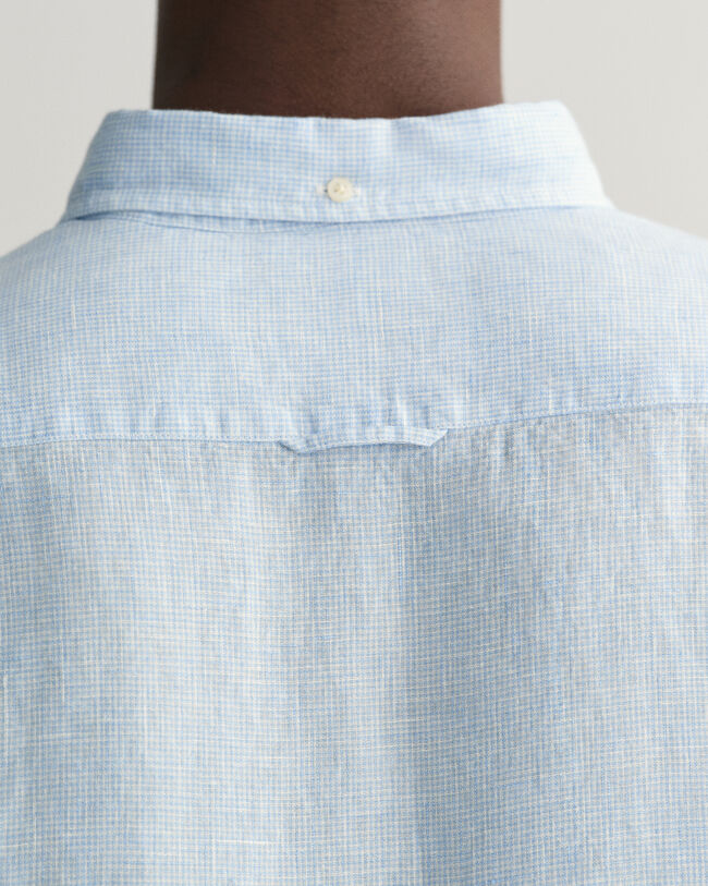 Slim fit hundtandsm&ouml;nstrad linneskjorta