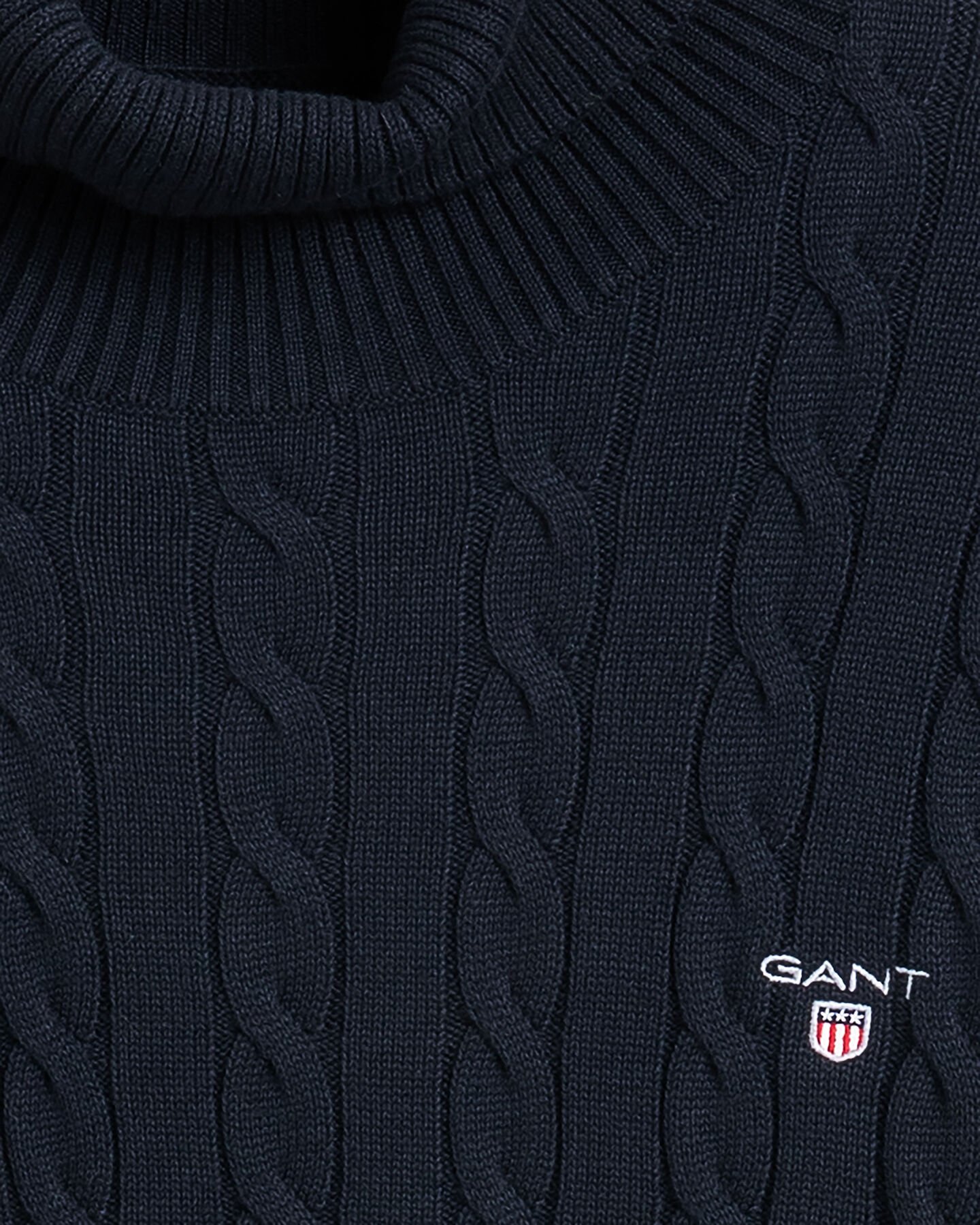 Kabelstickad polotr&ouml;ja i bomull