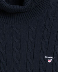 Kabelstickad polotr&ouml;ja i bomull