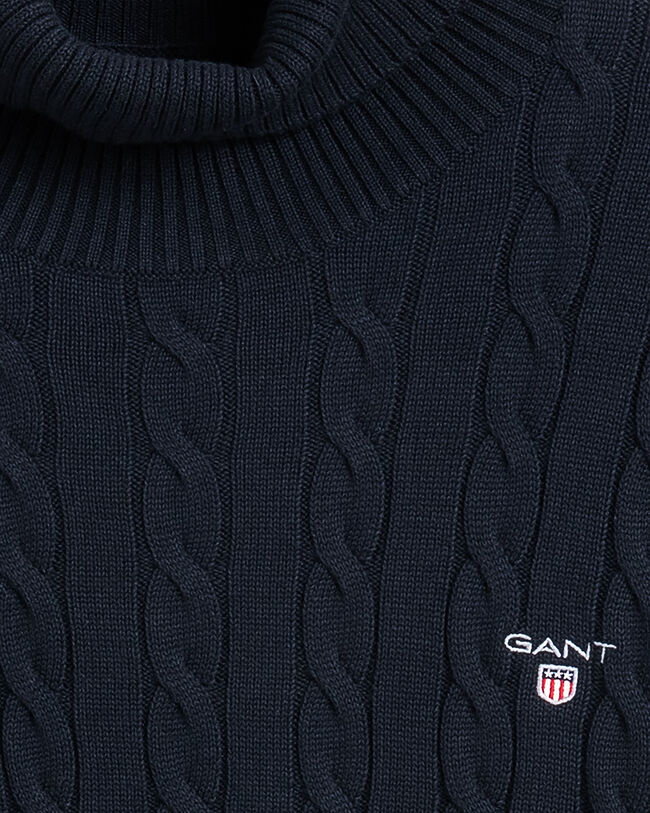 Kabelstickad polotr&ouml;ja i bomull