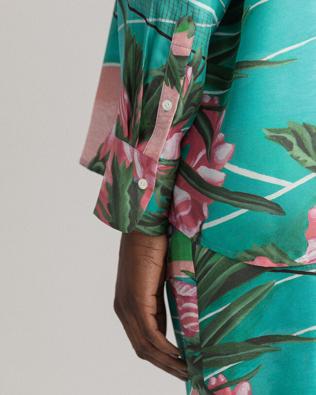 Scenery Print sidenskjorta