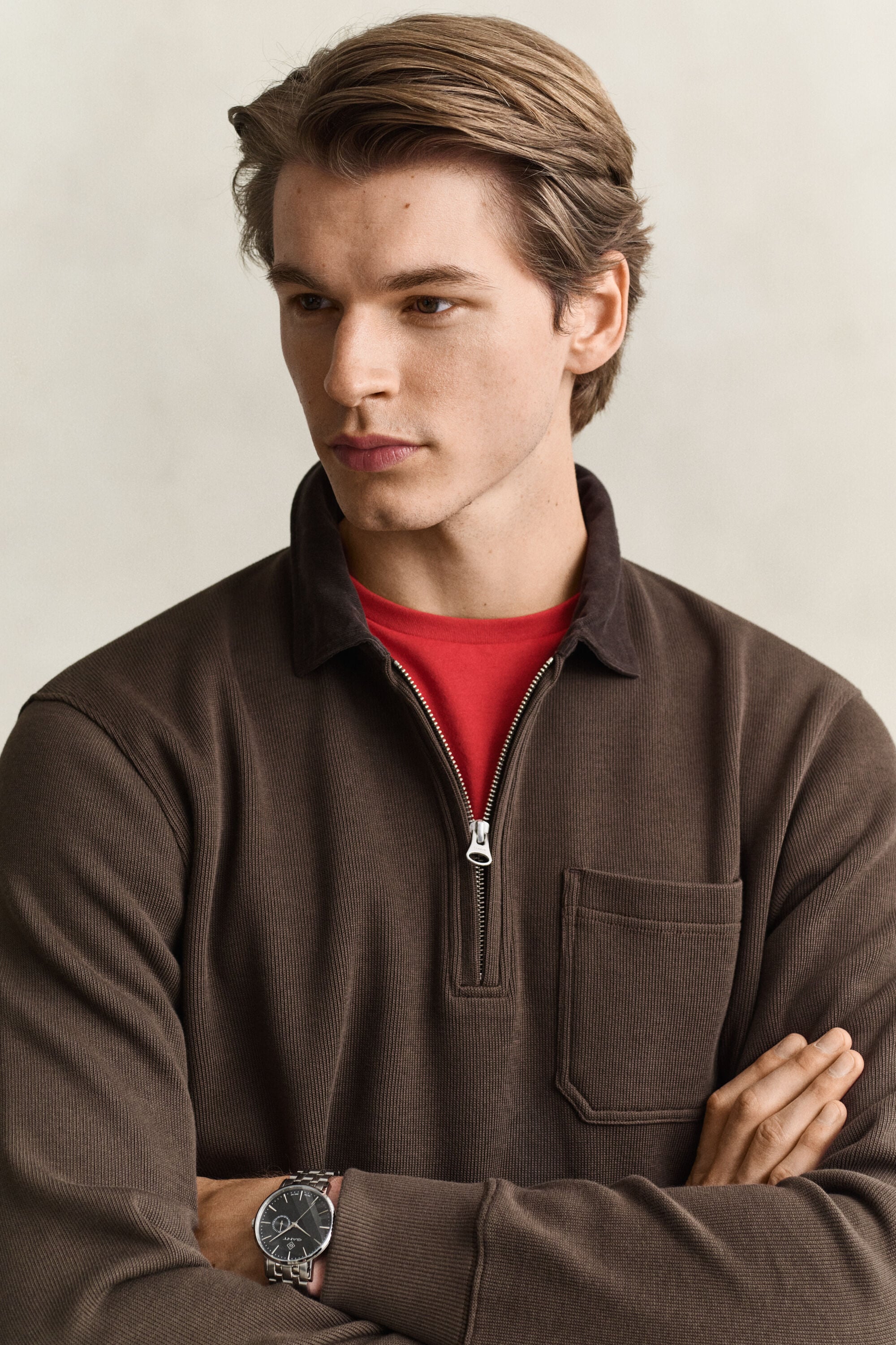 Rugger med half-zip