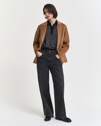 Hundtandsmönstrad pikétröja i jacquard