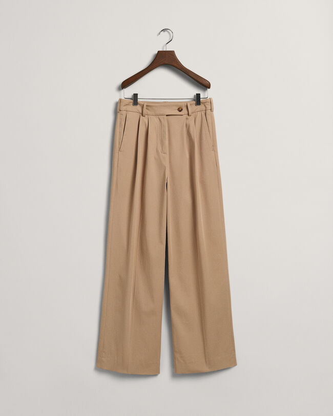Relaxed fit chinos med h&ouml;g midja
