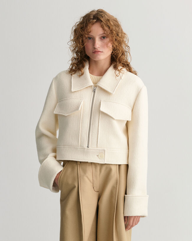 Cropped boucl&eacute;jacka