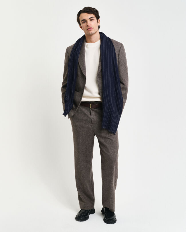 Rundhalsad sweatshirt med v&aring;ffelstruktur