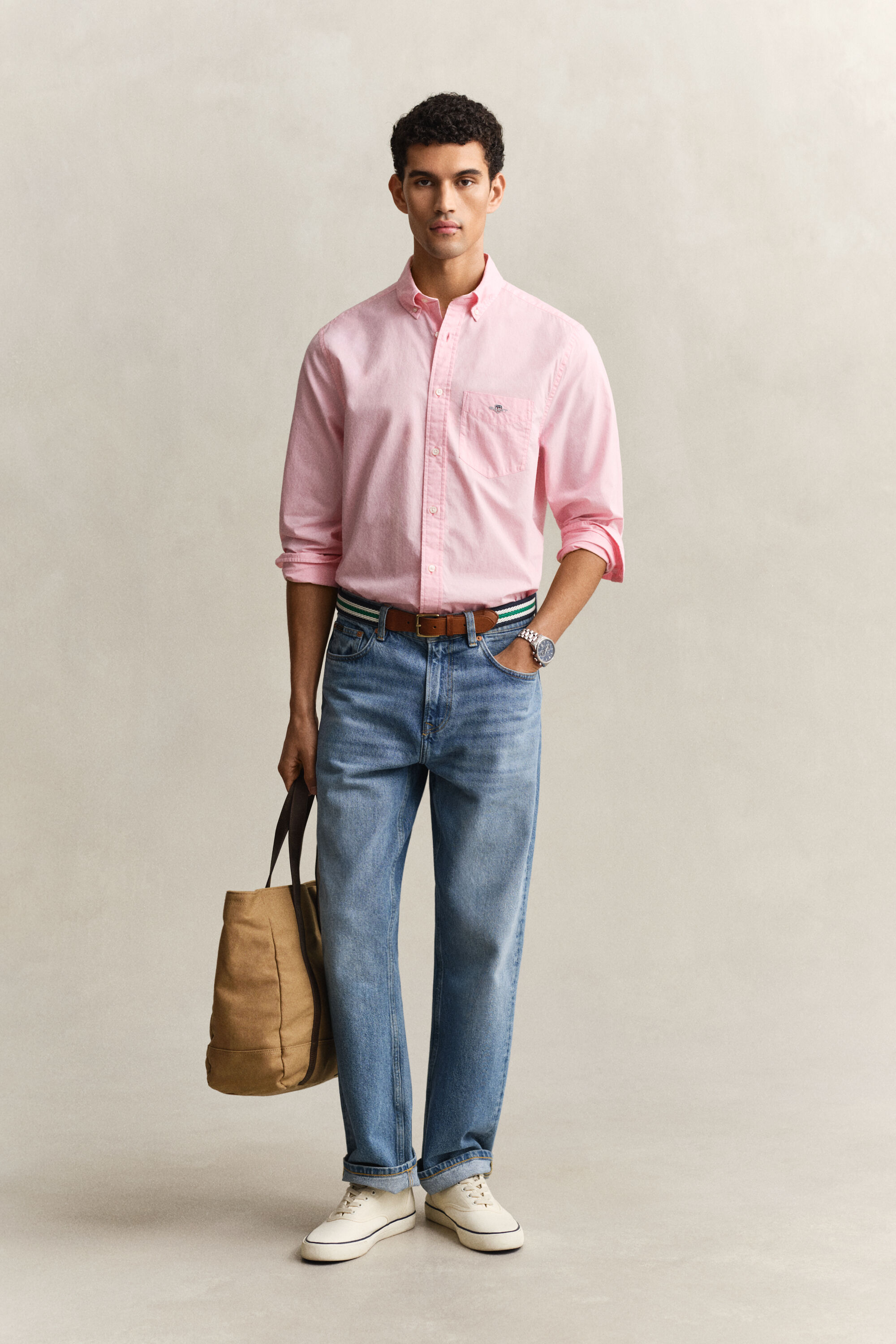 Regular fit klassisk poplinskjorta