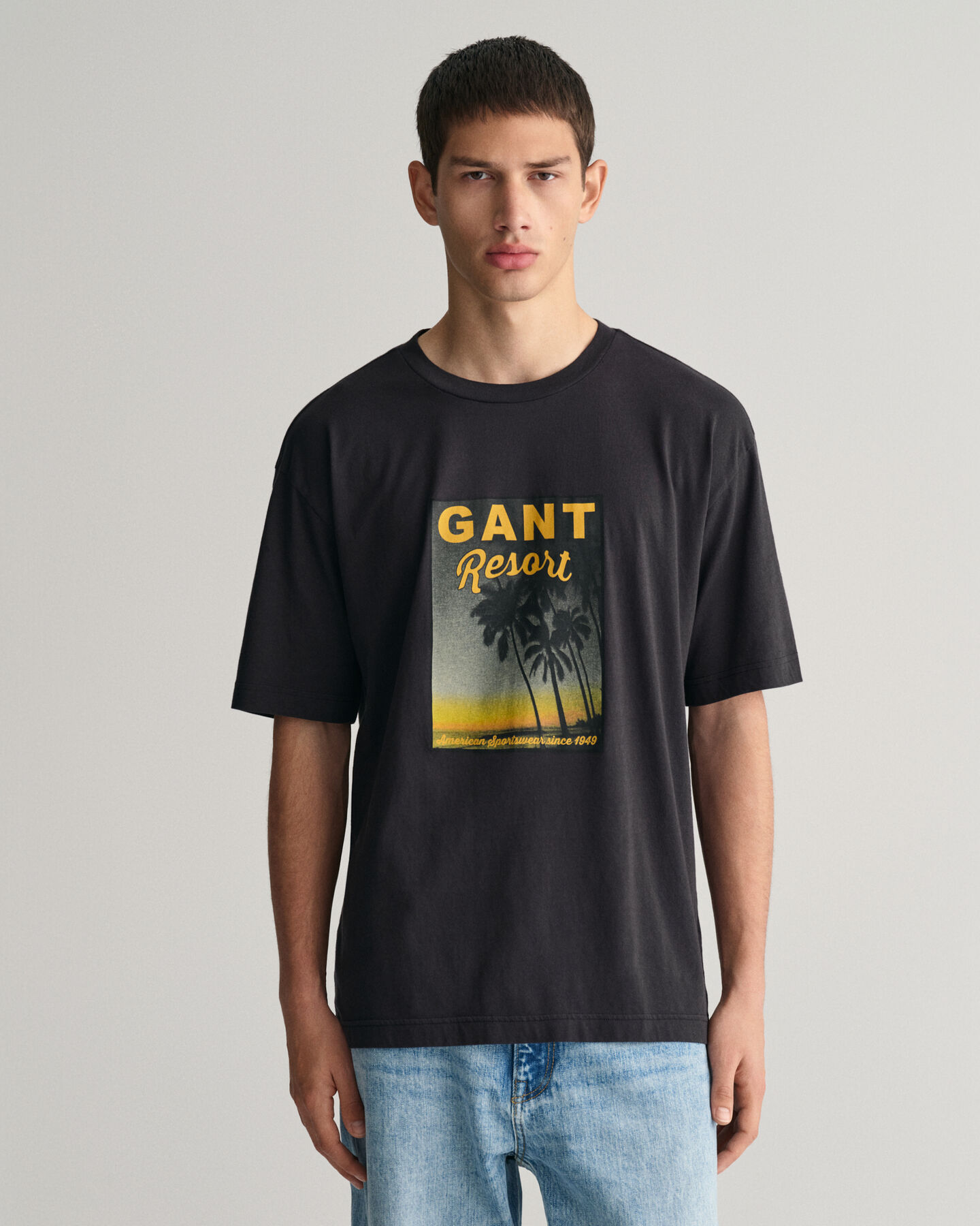 T-shirt med tv&auml;ttat tryck